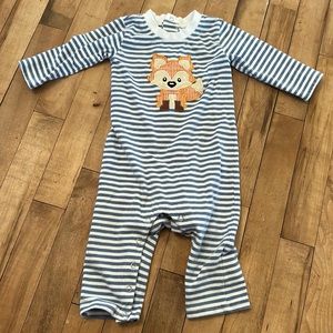 6m Stitchy Fish fox appliqué  romper